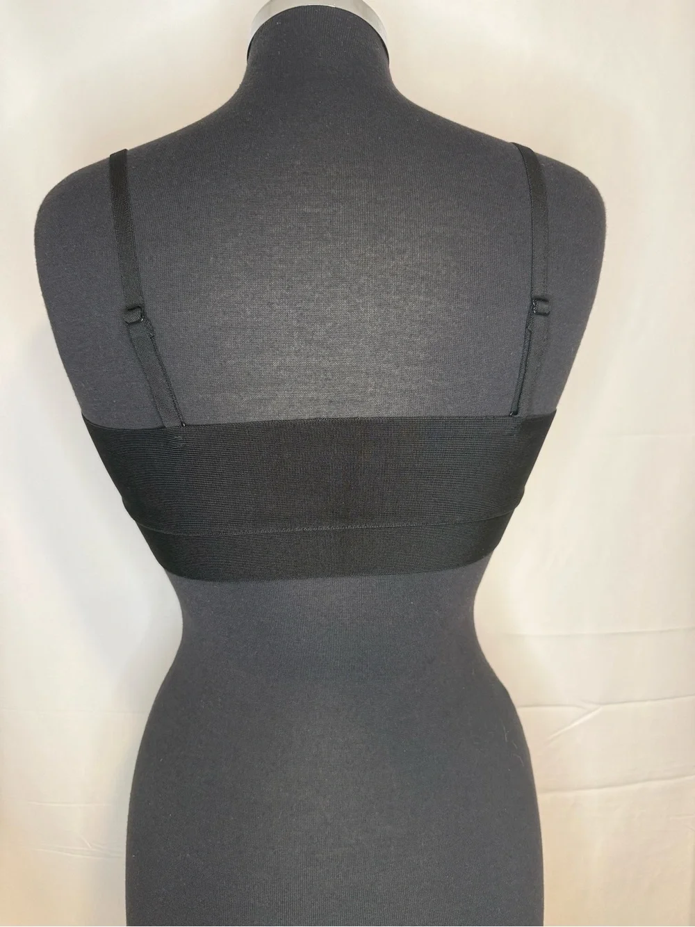 SKIMS Knit Swim Bandeau Bikini Top Onyx Black Size L